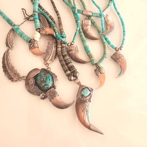 Vintage 1960's Native American Genuine Turquoise Necklace